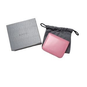 Authentic BALENCIAGA Pink Logo Leather Bifold Wallet | Compact Snap Closure